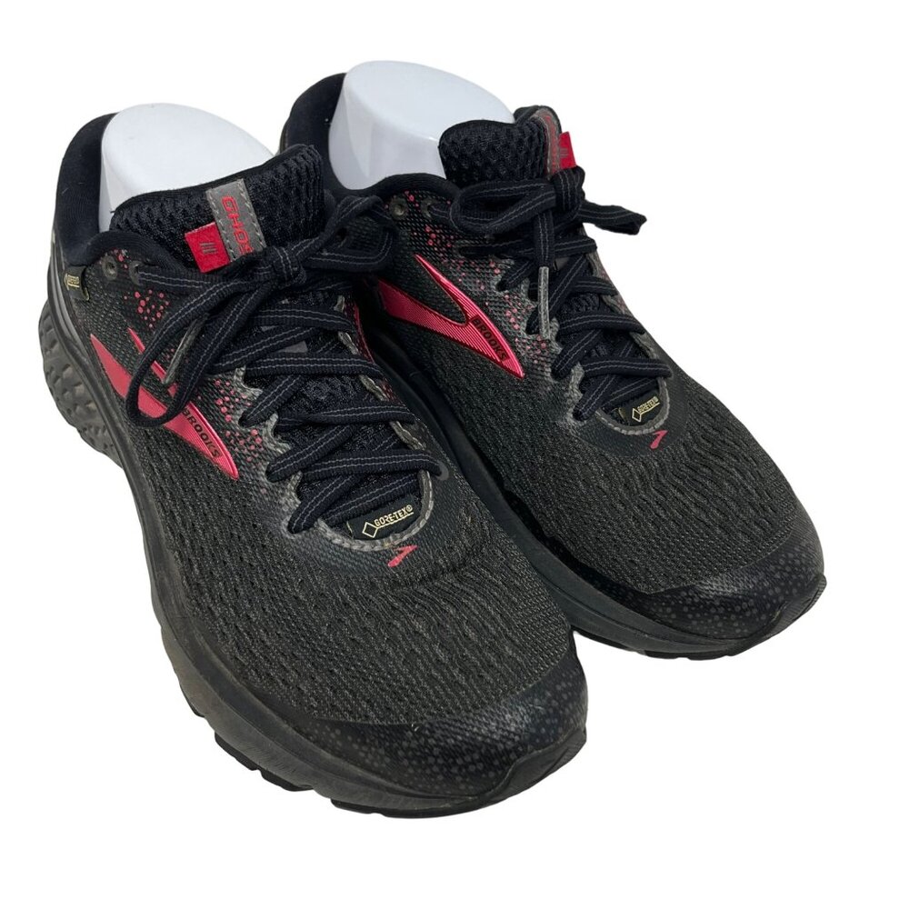 Brooks Ghost 11 Womens Size 9.5 M Black Pink Running Gym Lace Up Athletic Shoe